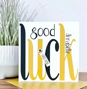 Personalised Handmade Good Luck Card - Picture 1 of 2