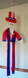 Vintage July 4th Uncle Sam Wind Sock Streamer Spinner Windsock 35" Decoration - Picture 1 of 4