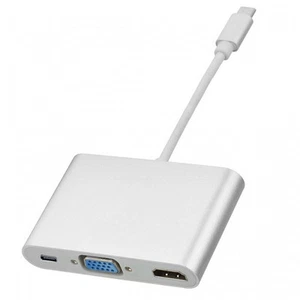 Type C to HDMI VGA Charger Adapter Video Converter for Macbook PC to TV HDTV - Picture 1 of 10
