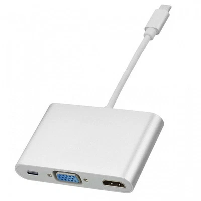 Type C to HDMI VGA Charger Adapter Video Converter for Macbook PC to TV HDTV - Image 1 of 4