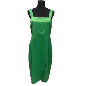 Vestido Francesca’s Azul Lluvia Stella Satinado MIDI Verde Cuello Cuadrado Talla L Nuevo con Etiquetas $60 - Imagen 1 de 18