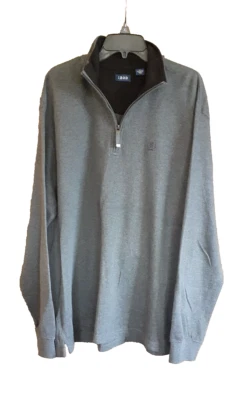 Suéter Pullover XL Gris Manga Larga 1/4 Cremallera IZOD Para Hombres Foto 1 de 4