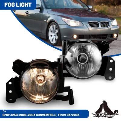 Bumper Fog Lights for 2003-2006 BMW 325Ci Convertible 2004-2007 530i Clear Lamps — 第 1/4 张图片