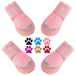 NEW 4PCS Dog Shoes for Hot Pavement, Pink-4PCS Size 3: 3''x5'(Width*Length) - Picture 1 of 2