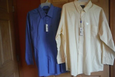 2- Camisas de vestir para hombre, Covington 18-18 1/2, 34/35, ambas nuevas con etiquetas Foto 1 de 4