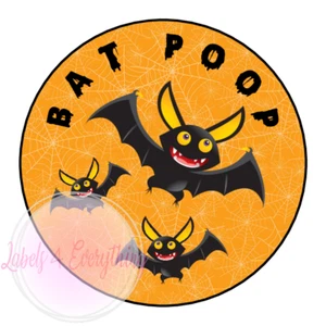 Halloween Bats Poop Stickers Sweet Cone Pumpkin Spider Witch Hat Cat Bat - Picture 1 of 1