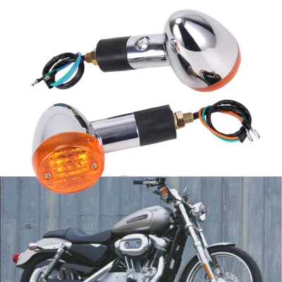 New Motorcycle Bullet Turn Signals Lights Blinker For Harley Honda Suzuki Yamaha - Image 1 of 4