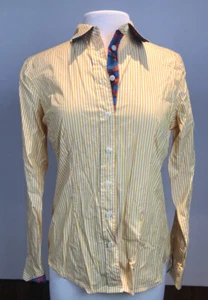 C. Wonder Women's  Button-up Shirt size M Yellow/Orange Stripes - Picture 1 of 4