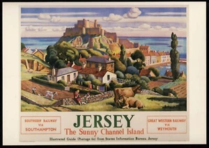 Jersey The Sunny Channel Island Railway Advertising Postcard - Picture 1 of 2