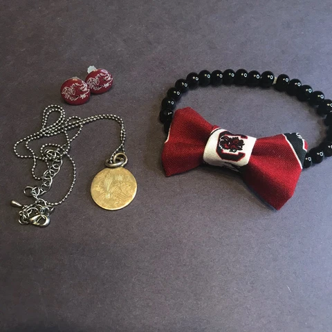 USC Gamecocks Jewelry Set Cocky Carolina Necklace Earrings Bracelet Cover