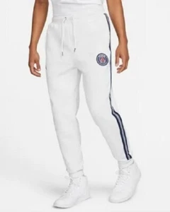 Nike Fleece Pants Jordan Paris Saint Germain Mens Size XXL White DB6502-051 NEW - Picture 1 of 10