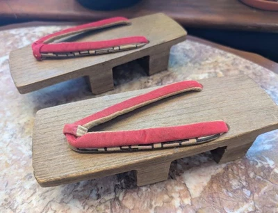 古董木制日本 Geta 凉鞋 人字拖 亚洲 — 第 1/4 张图片