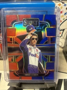 2024 Panini Select Racing Red And Blue Prizm Denny Hamlin /249 - Picture 1 of 2