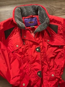 Nevica XPS Performance Ski Suit Red Womens Size 12 1980s One Piece Snowsuit VTG - Picture 1 of 15