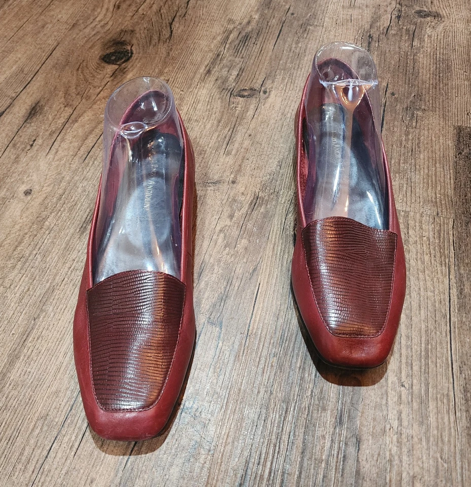 Enzo Angiolini  ‘Liberty’ Burgundy Leather Flats Women's Size 10M Brazil - Image 1 of 4