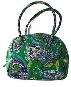 Vera Bradley Emerald Paisley Green Medium Bowler Bag Handtasche Doppelgriff - Bild 1 von 6