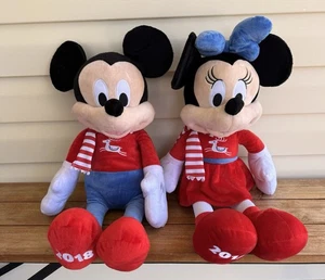 Disney 28" Xmas Holiday Mickey/ Minnie Plush Toy 2018, Reindeer Sweater, Scarf - Picture 1 of 2