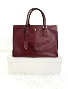 *SALE*Prada Burgundy 32cm Saffiano Lux Galleria LARGE Tote Bag.Retail $8600AUD - Picture 1 of 20