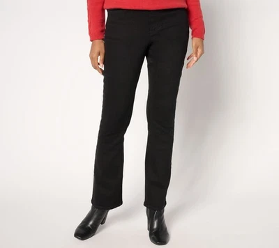 Pantalones de mezclilla elásticos para mujer Susan Graver talla grande 20 negros regulares A663340 Foto 1 de 4