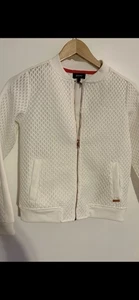 Chaqueta DKNY Niña XL Blanca Manga Larga Cremallera Completa - Usada en Excelente Condición - Imagen 1 de 10