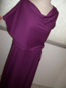 True Vintage 80's Long Drape Cowl Neck Maroon Maxi Dress Small Tall 80's VTG - Picture 1 of 9