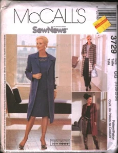 3729 Vintage McCalls SEWING Pattern Misses 1990s Lined Dress Top Jacket Pants 24 - Picture 1 of 2