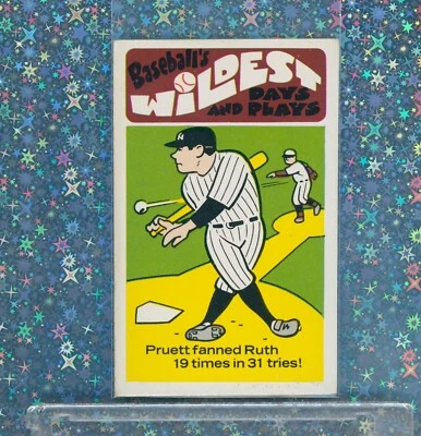 1973 Fleer Baseball's Wildest Days and Plays #34 Pruett K'd Babe Ruth 19 Times - Image 1 of 3