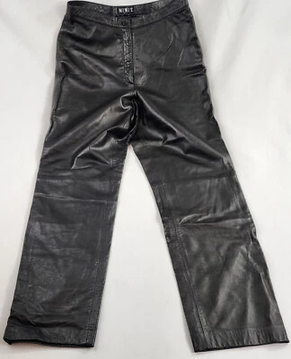 VINTAGE Mixit Womens sz 14 Leather Biker Pants Black $139 Ladies - Image 1 of 4