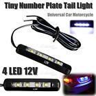 Motorbike Motorcycle Number Plate Tail Light 12V 4 Micro LED Tiny Light White