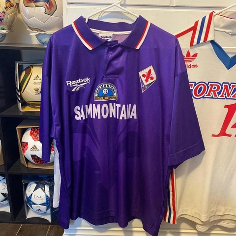 Vintage Reebok Fiorentina 1995 1997 Serie A soccer jersey shirt Batistuta Cover
