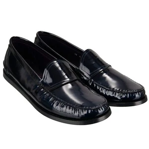 DOLCE & GABBANA Patent Leather Loafer Moccasins Shoes Blue 44 UK 10 US 11 12986 - Picture 1 of 7