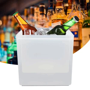 RGB LED Wine Ice Waterproof Bucket Wine Cooler w Melting Water Collection 3 5L - Picture 1 of 13