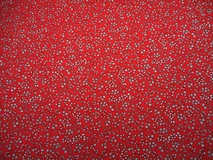 30s Reproduction Fabric 1 1/8 Yard Tiny White Floral on Red Premium Cotton  - Picture 1 of 2