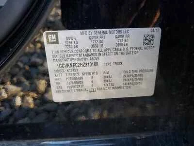 Used Rear Right Door Window Regulator Rear fits: 2017 Chevrolet Silverado 1500 p - Изображение 1 из 4