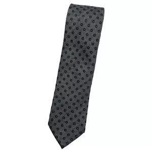 BRIONI Men's 100% Silk Necktie LUXURY Tie XL Gray Black Geometric W:3.2" EUC - Picture 1 of 4