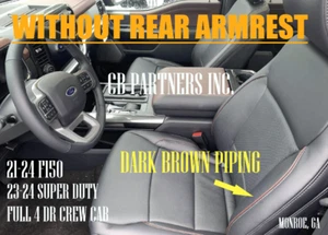 FORD F150 NEW TAKEOFF BLACK LEATHER COVER DARK BROWN PIPE  2021 2022 2023 24-25 - Picture 1 of 14