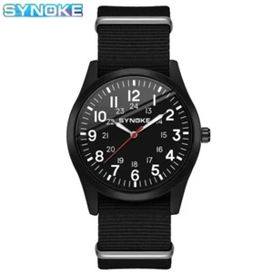 Swiss Wristwatch Men's Slim Sport Watch Military Analog Army Quartz Canvas Strap - Picture 1 of 5