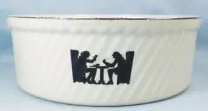Hall Silhouette Auflaufform Tavernenszene 8 in Silberrand Souffle Vintage - Bild 1 von 6