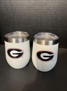 2-12 Oz. UGA Bulldogs Logo Stemless Wine Tumbler - Picture 1 of 6
