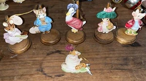 Vintage 1982 Schmid Beatrix Potter Creations Christmas Ornament Set Of 6 - Picture 1 of 2
