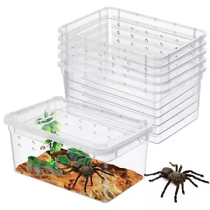 8Pcs Reptile Breeding Breeding Box Plastic Spider Terrarium Tarantula Feeding... - Picture 1 of 7