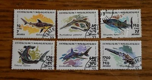 Serie 6 francobolli tematici pesci Madagascar 1993 - Foto 1 di 1