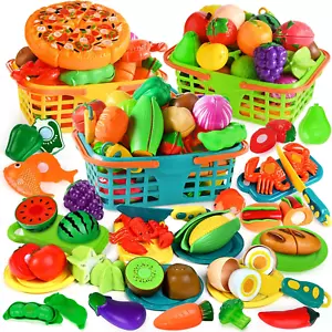 Play Food Set for Kids Kitchen- 100 Pcs Pretend Kitchen Food Toy for Toddlers, C - Picture 1 of 12
