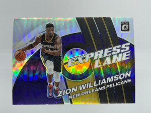 2021-22 Donruss Optic Zion Williamson Express Lane Purple Prizm #12