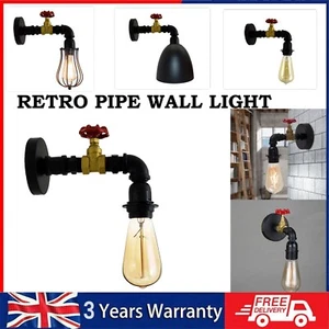 Vintage Industrie Wandlampe Rustikal Veranda Lampe Steampunk Wasserpfeife Wandleuchte - Bild 1 von 15