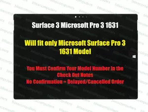 Microsoft Surface Pro 3 1631 LTL120QL01 12" LCD Touch Screen Digitizer Assembly - Picture 1 of 6