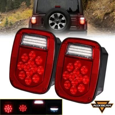 Par de luces traseras LED freno trasero tope de giro lámpara de respaldo para Jeep Wrangler TJ CJ Foto 1 de 4