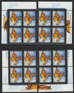 2014 Canada SC# 2708 - Beneficial Insects 22 ¢ Set of 4 Plate Blocks M-NH - Picture 1 of 1