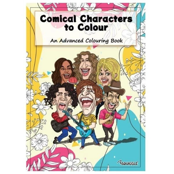 Comical Characters Advanced Colouring Book - Kids Adults Therapy Colour in