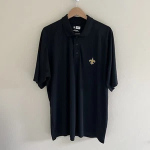 EUC NFL Team New Orleans Saints Black Gold Polo Mens Sz XL - Picture 1 of 2